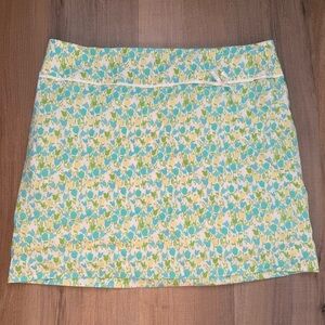 Lilly Pulitzer 70s Inspired Mod Floral Green Yellow Blue A-line Women’s Skirt